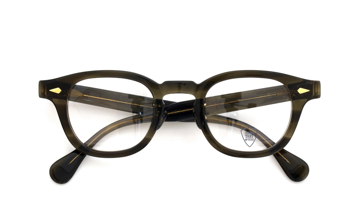 JULIUS TART OPTICAL [CHINATOWN SPECIAL ORDER] メガネ AR-46-24 NYC Gold col.Olive Green Sasa/Gold 折りたたみ正面