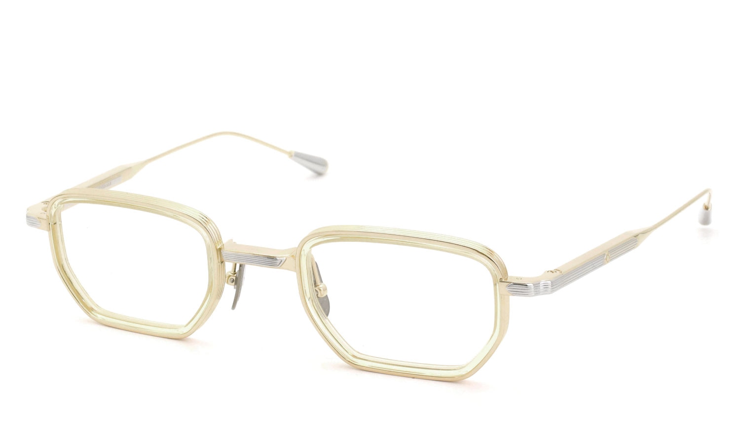 Lunetterie Generale メガネ通販 ALL THE TIME IN THE WORLD col.16K Gold / Palladium & Vintage Crystal Inlay