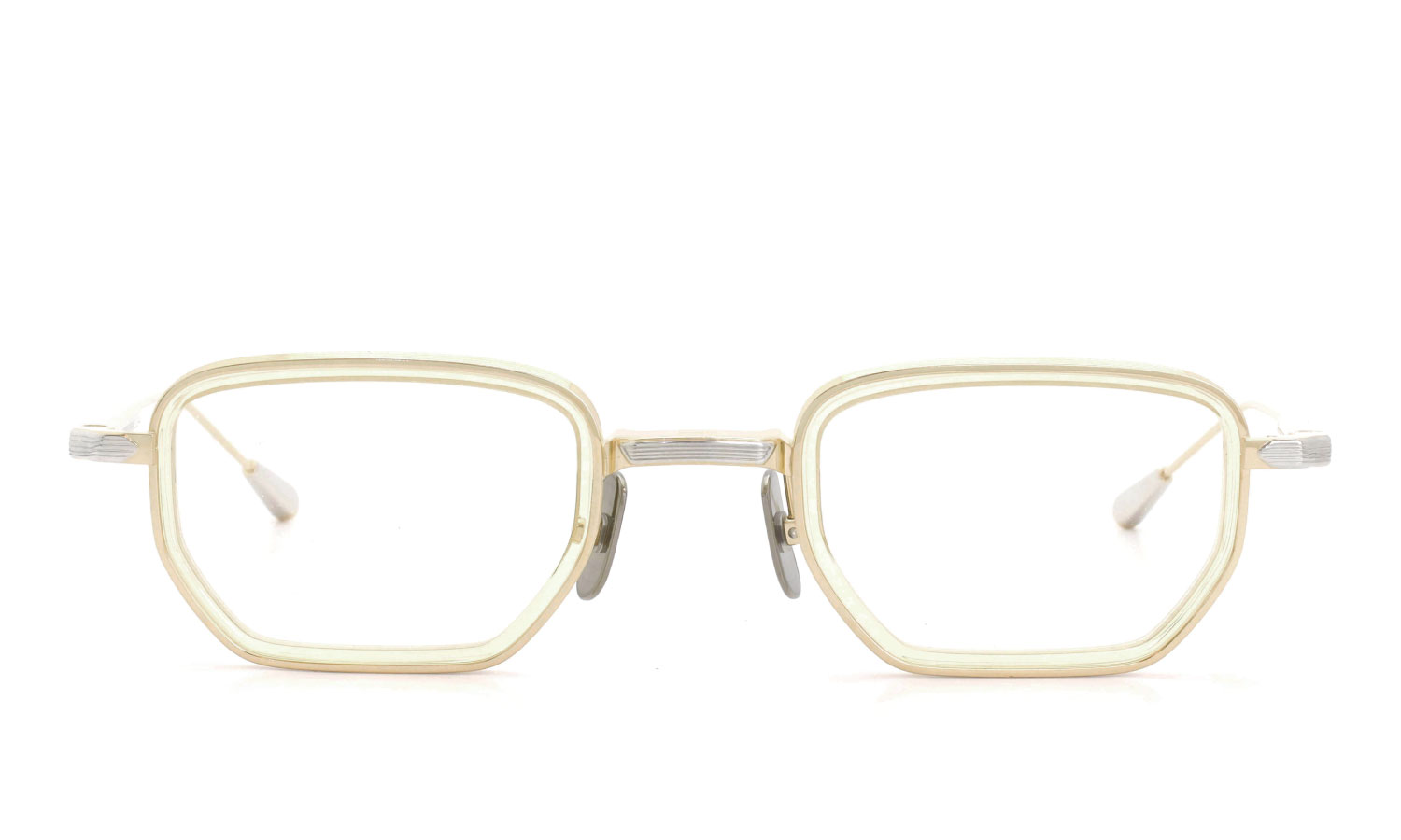 Lunetterie Generale メガネ通販 ALL THE TIME IN THE WORLD col.16K Gold / Palladium & Vintage Crystal Inlay