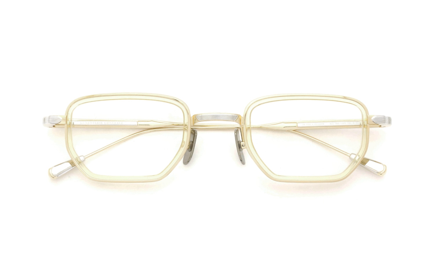 Lunetterie Generale メガネ通販 ALL THE TIME IN THE WORLD col.16K Gold / Palladium & Vintage Crystal Inlay