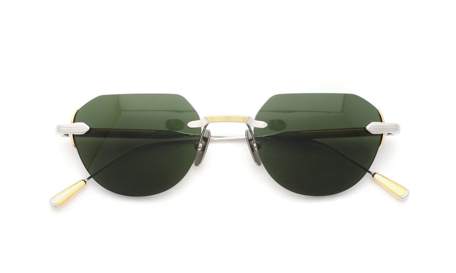 Lunetterie Generale サングラス通販 GRAND PRIX Palladium / 18K Gold / Solid Green G15
