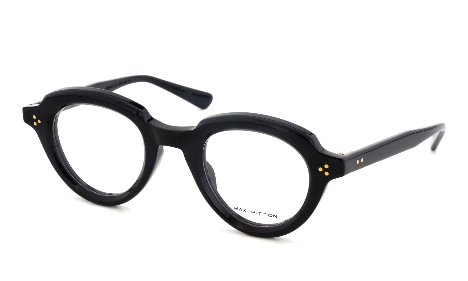 MAX PITTION マックス ピティオン メガネ通販 GORIOT 46-26 col.PIANO BLACK PL-021A 斜め正面