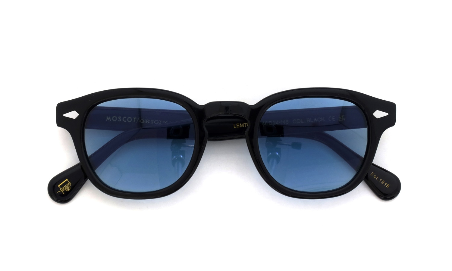 MOSCOT 紫外線調光サングラス LEMTOSH  46size(M) col.BLACK BLUE+ 偏光反応後
