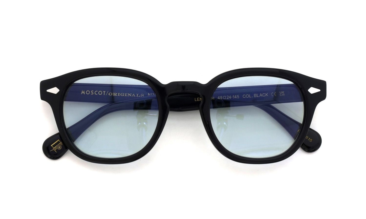 MOSCOT 紫外線調光サングラス LEMTOSH 49size(M) col.BLACK BLUE+ 偏光反応前