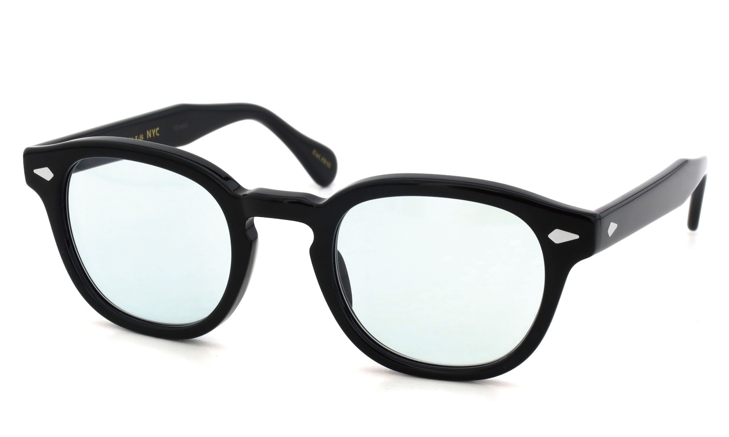 MOSCOT 紫外線調光サングラス LEMTOSH 49size(M) col.BLACK BLUE+ 斜め正面