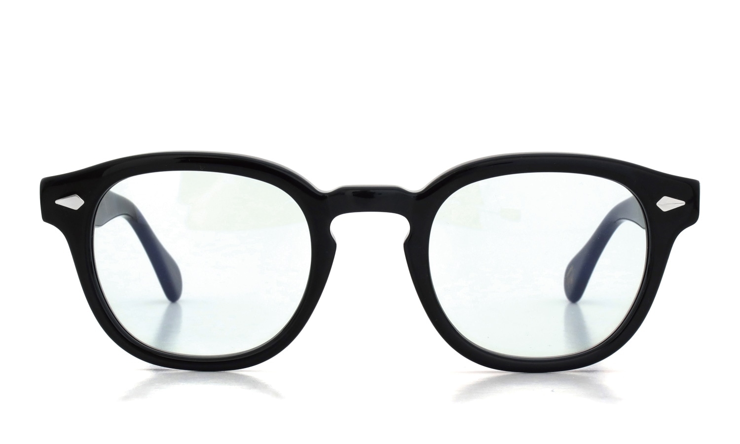 MOSCOT 紫外線調光サングラス LEMTOSH 49size(M) col.BLACK BLUE+ 正面