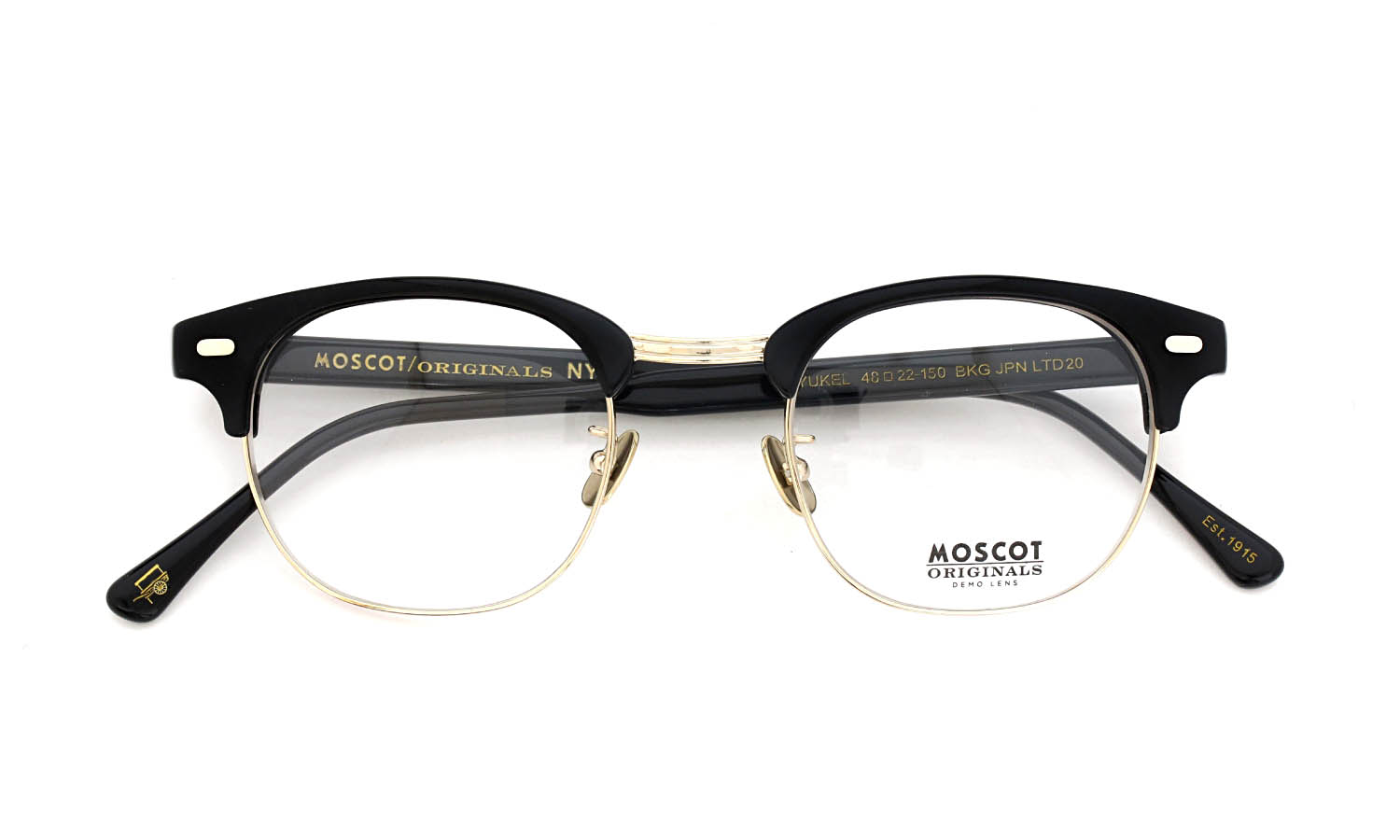 MOSCOT 2026年春発表 限定生産メガネ YUKEL(48) BKG 48□22size JPN LTD 20