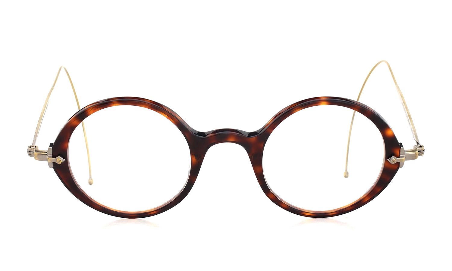 Oliver Goldsmith 100th Anniversary 限定復刻メガネ PORTSMOUTH col.Dark Tortoiseshell 正面 ラウンドシェイプとキーブリッジ