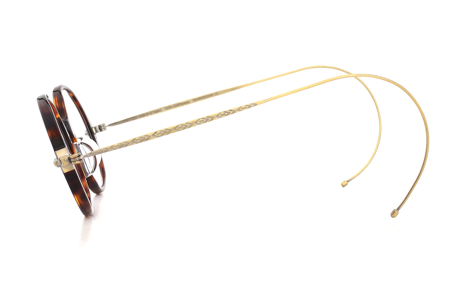 Oliver Goldsmith 100th Anniversary 限定復刻メガネ PORTSMOUTH col.Dark Tortoiseshell テンプル形状とサイドシルエット