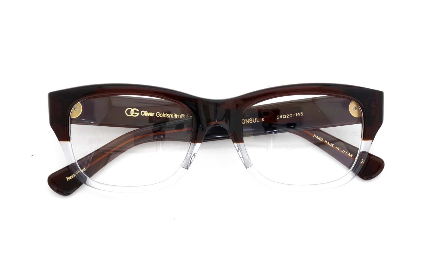 Oliver Goldsmith メガネ CONSUL-g col.Beer Float 折りたたみ正面