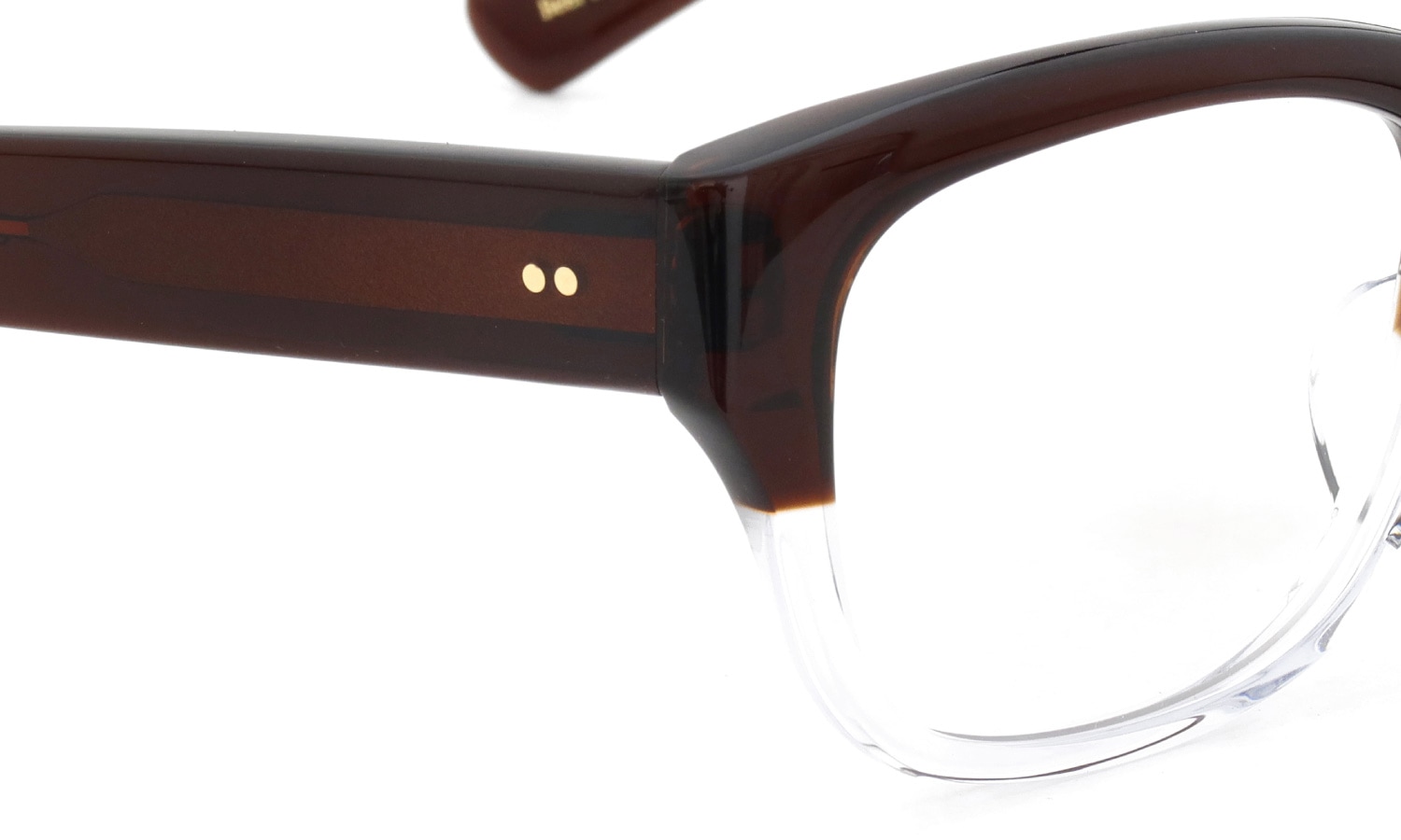 Oliver Goldsmith メガネ CONSUL-g col.Beer Float ヒンジ表側ディテール