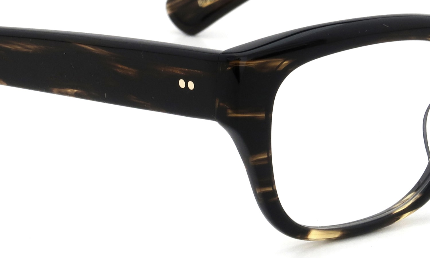 Oliver Goldsmith 定番メガネ CONSUL-s col.Bracken ヒンジ表側ディテール