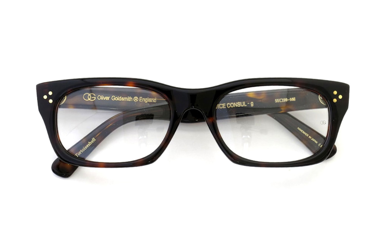 Oliver Goldsmith メガネ VICE CONSUL-g Dark Tortoiseshell 折りたたみ正面