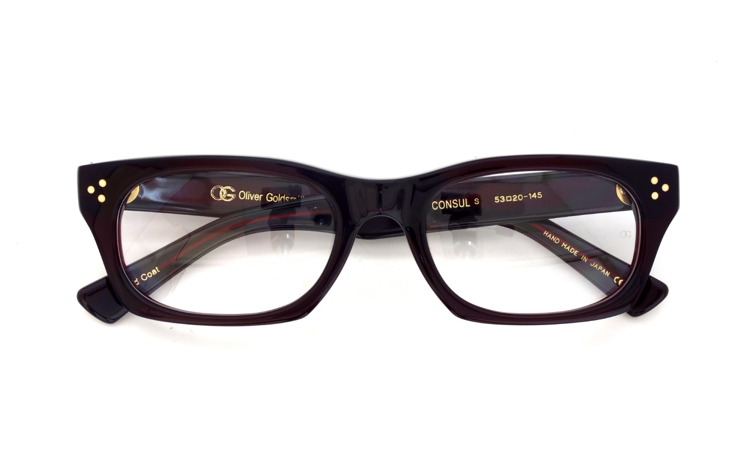 Oliver Goldsmith メガネ VICE CONSUL-S col.Red Coat 折りたたみ正面