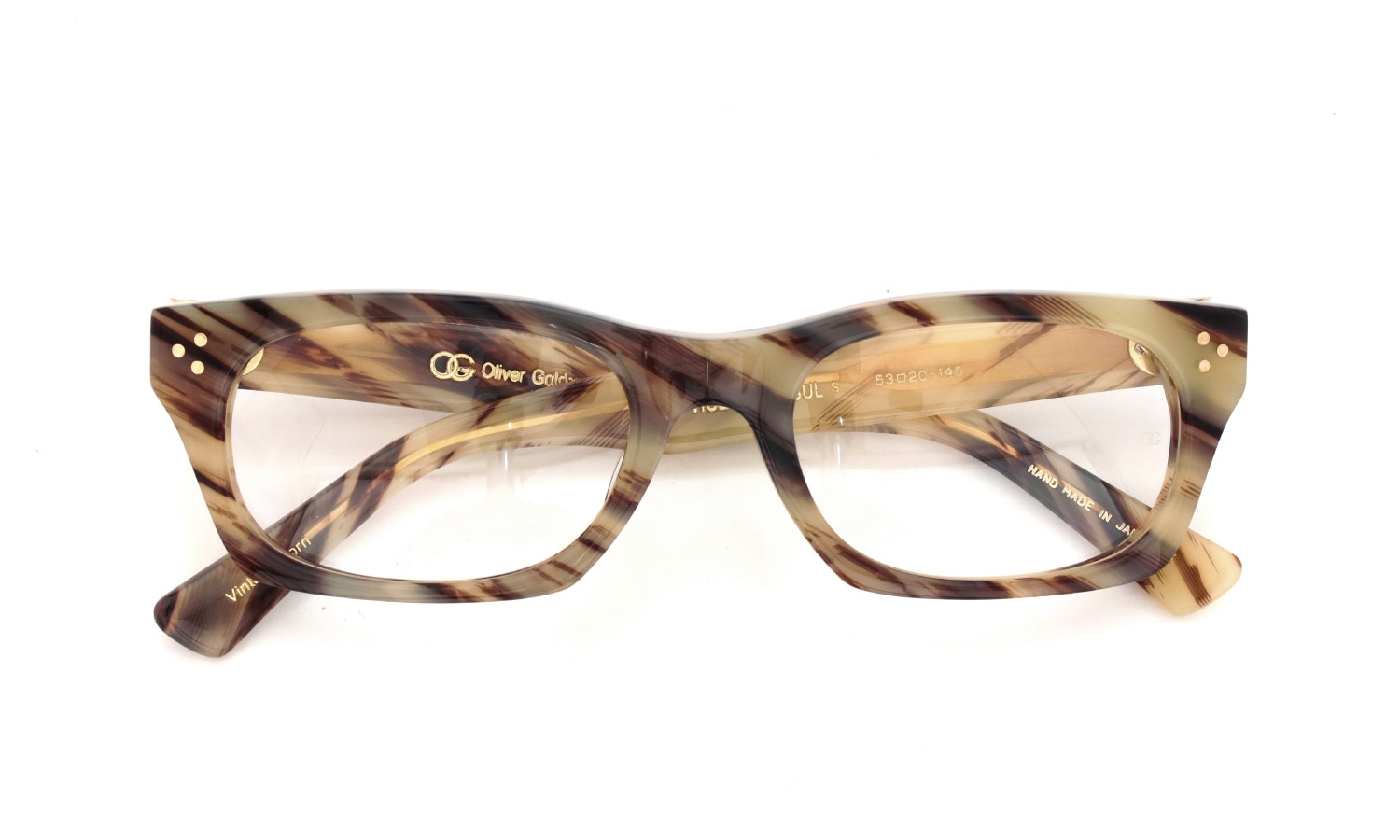 Oliver Goldsmith メガネ VICE CONSUL-S col.Vintage Horn 折りたたみ正面