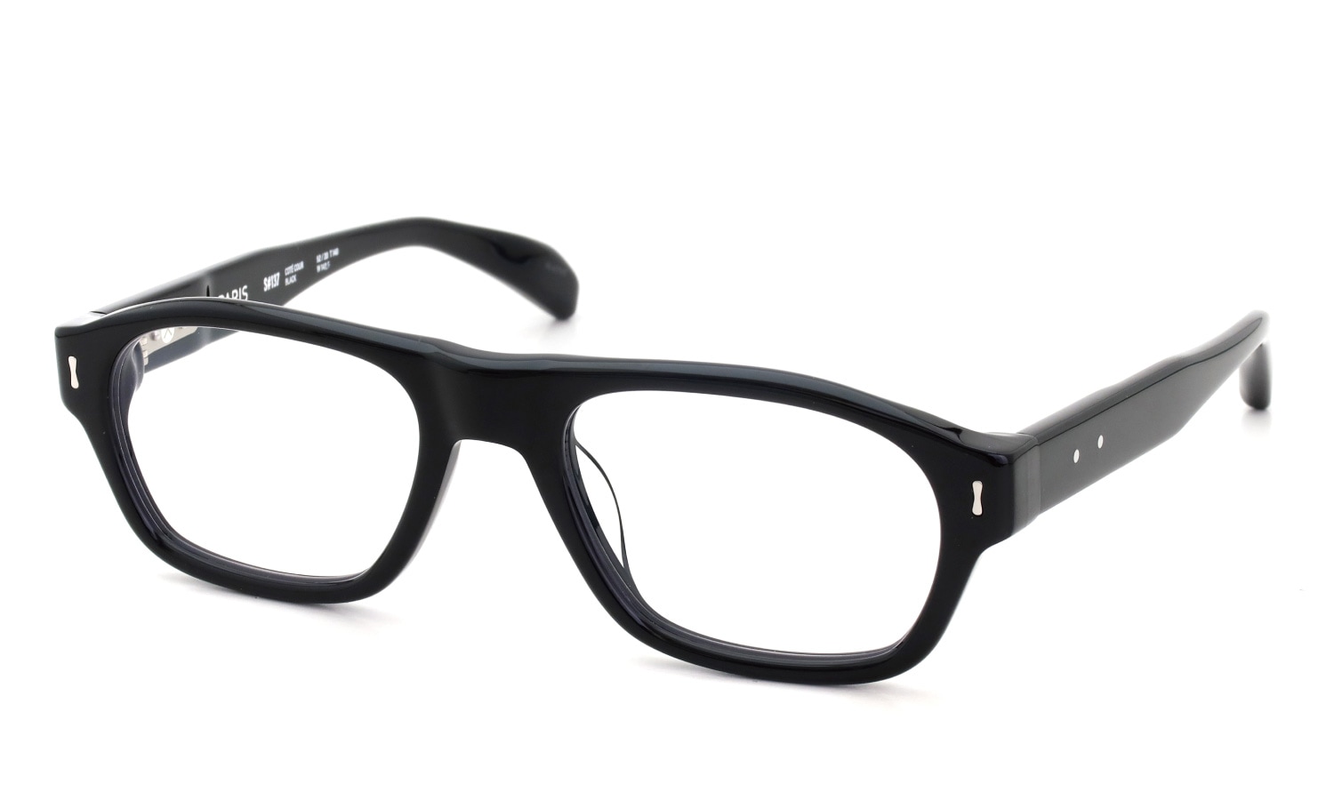 PETER AND MAY 伊達メガネ COTE COUR col.BLACK 斜め正面