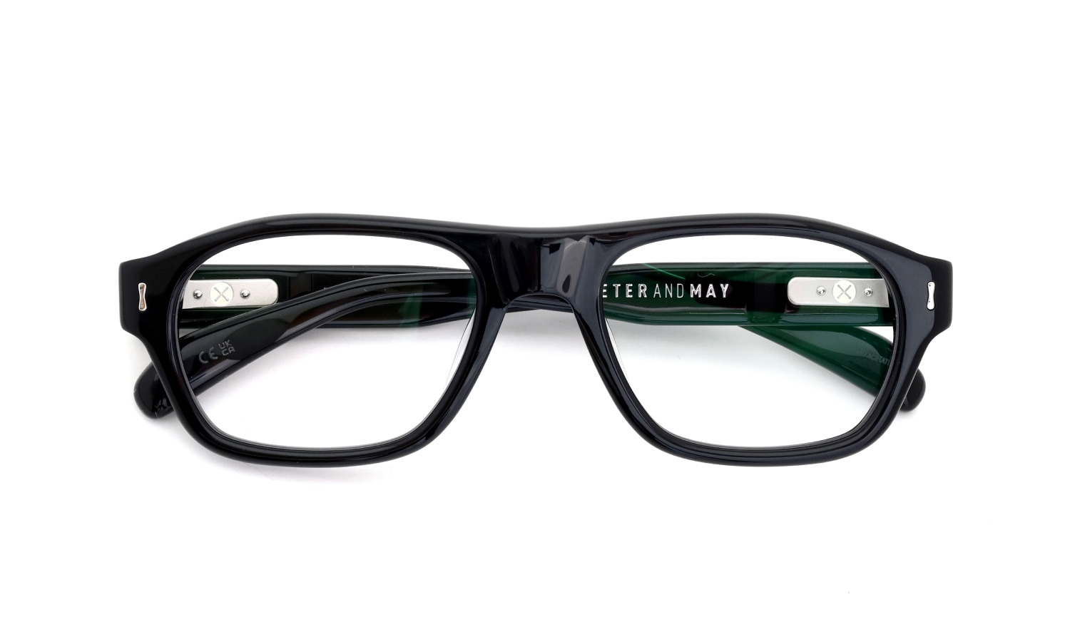 PETER AND MAY 伊達メガネ COTE COUR col.BLACK 折りたたみ正面