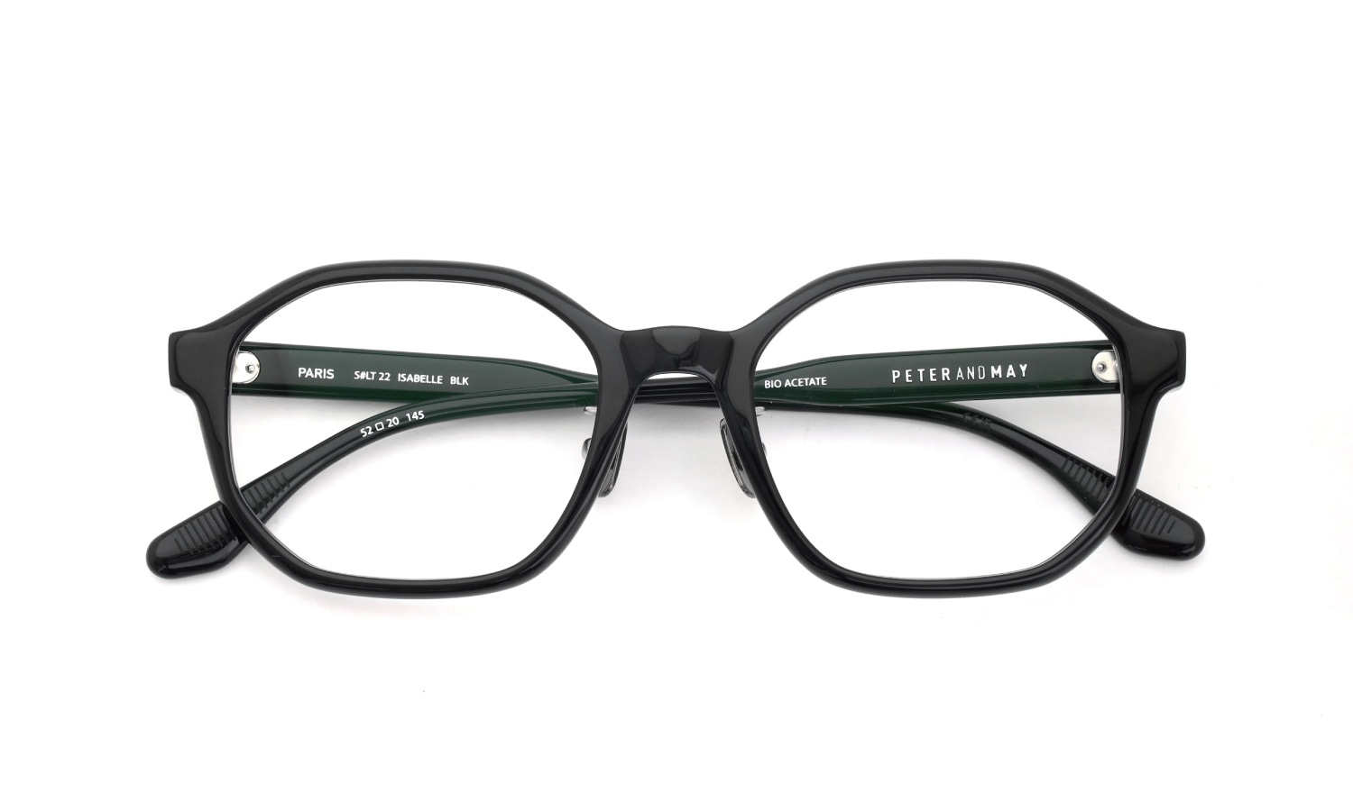 PETER AND MAY ピーターアンドメイ メガネ通販 ISABELLE 金属アームパット col.BLACK