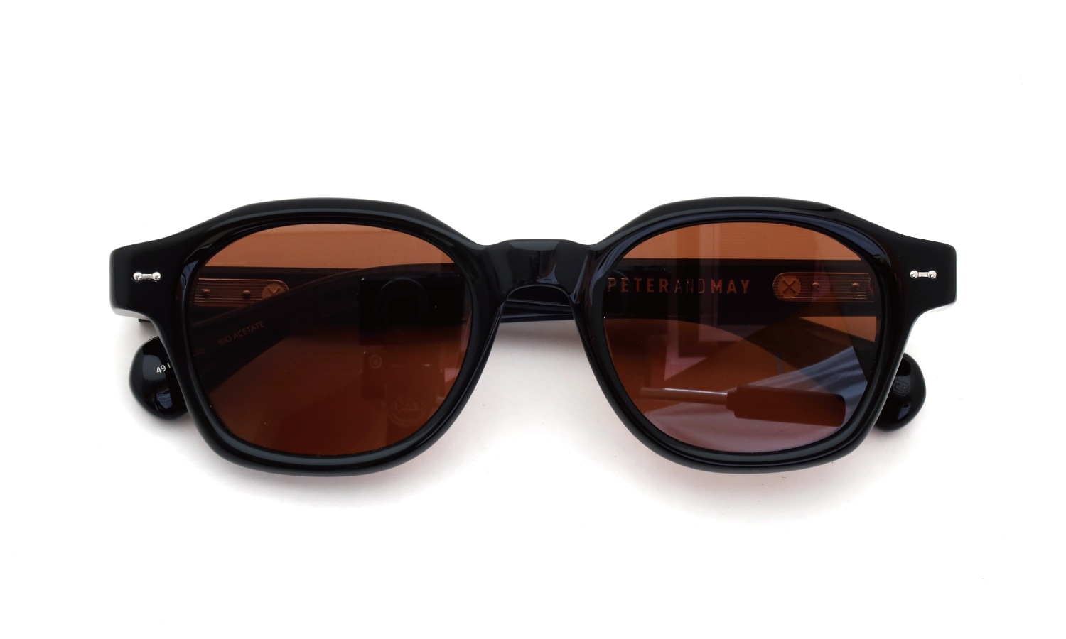 PETER AND MAY ピーターアンドメイ サングラス通販 SKYLOOP col.BLACK/BORDEAUX 折りたたみ正面