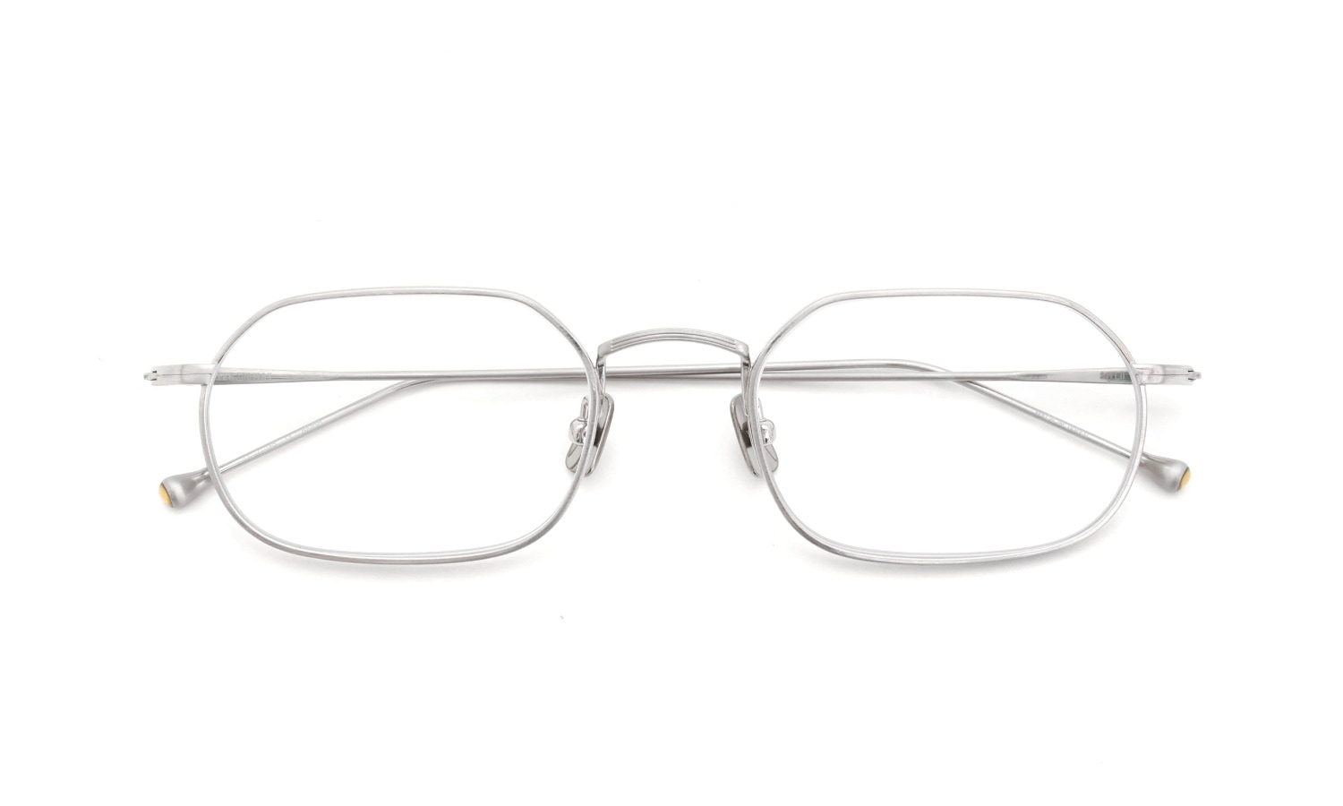 PETER AND MAY 伊達メガネ通販 TT11 AKIRA col.BRUSHED SILVER 折りたたみ正面