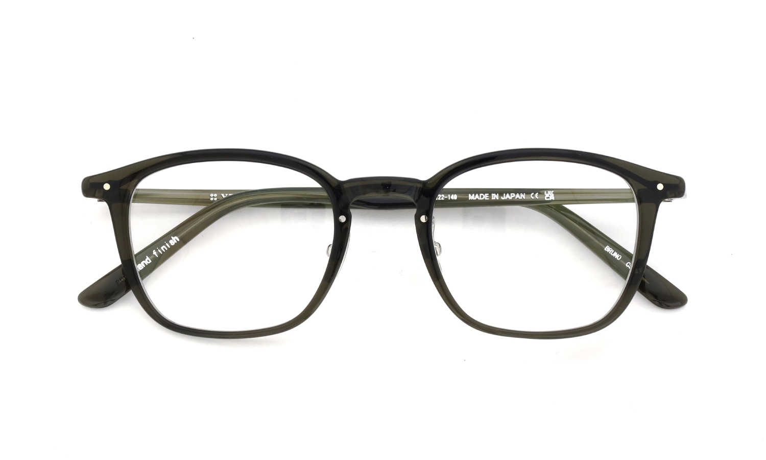 YELLOWS PLUS メガネ通販 BRUNO C529 harrods green/Light gray 折りたたみ正面