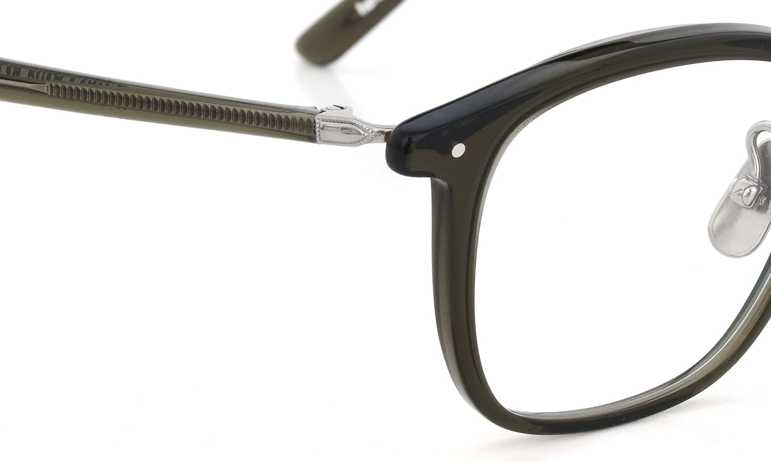 YELLOWS PLUS メガネ通販 BRUNO C529 harrods green/Light gray ヒンジ表側のディテール