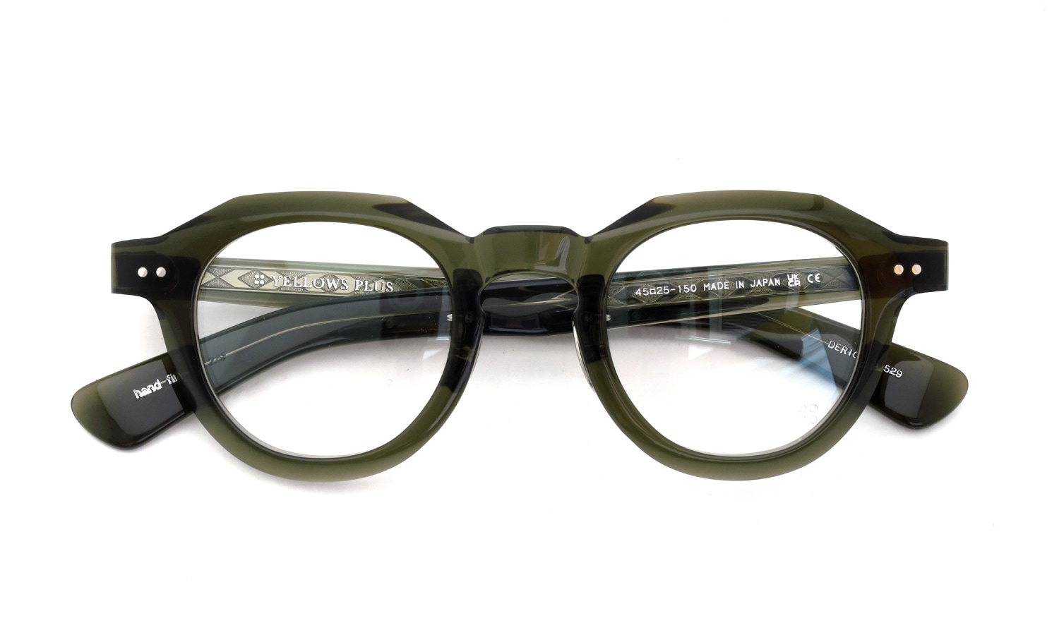 YELLOWS PLUS メガネ通販 DERICK C529 harrods green 折りたたみ正面
