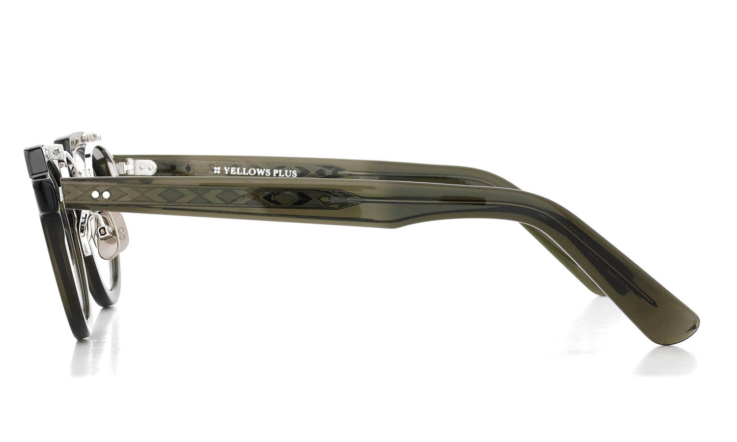 YELLOWS PLUS 跳ね上げ単式メガネ JAKE C529 harrods green/silver