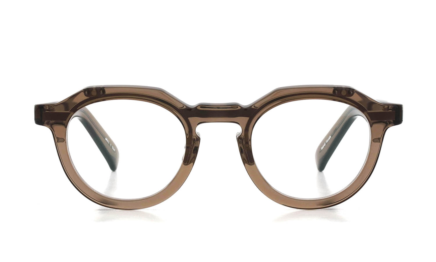 YELLOWS PLUS 跳ね上げ単式メガネ JAKE C534 burnt umber/silver