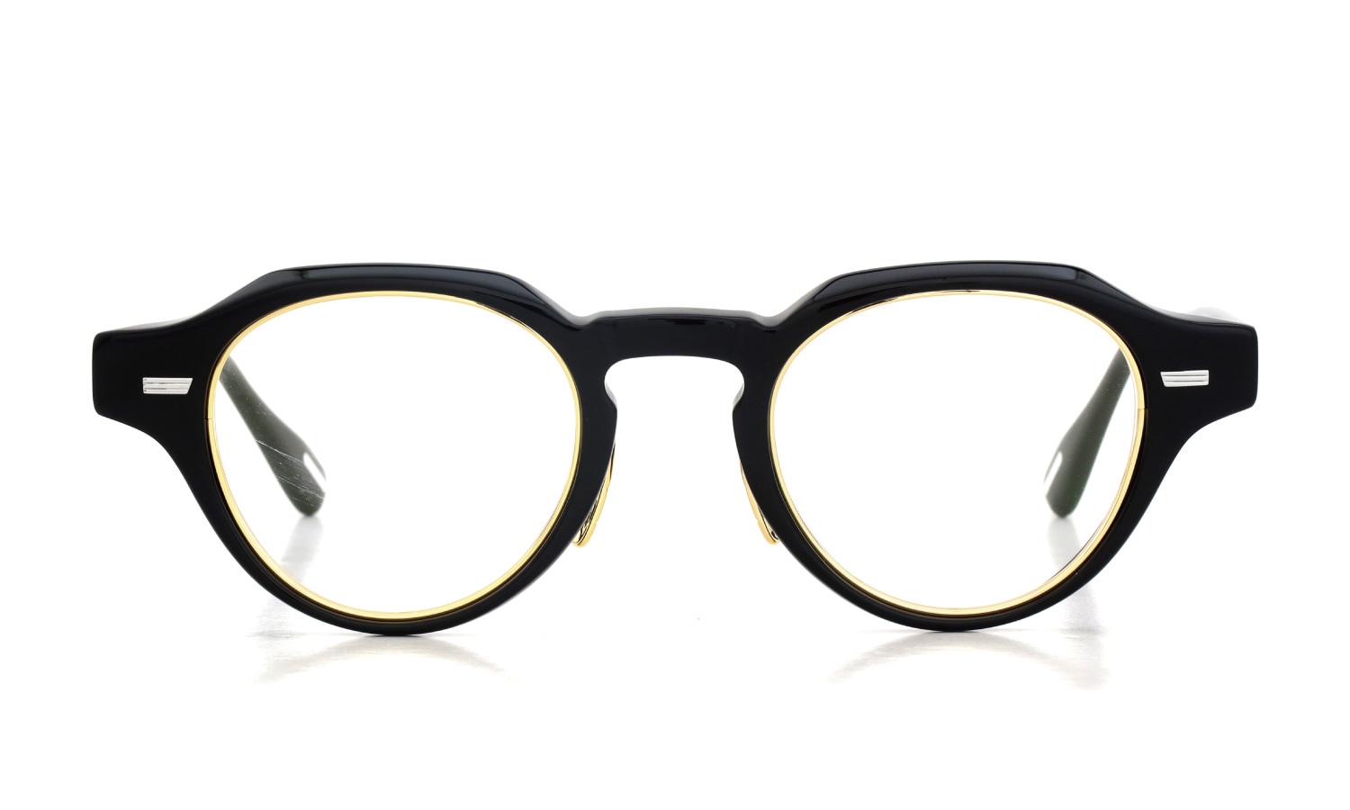 YUICHI TOYAMA. メガネ U-129RS DFW COL.07 Black/Gold 正面