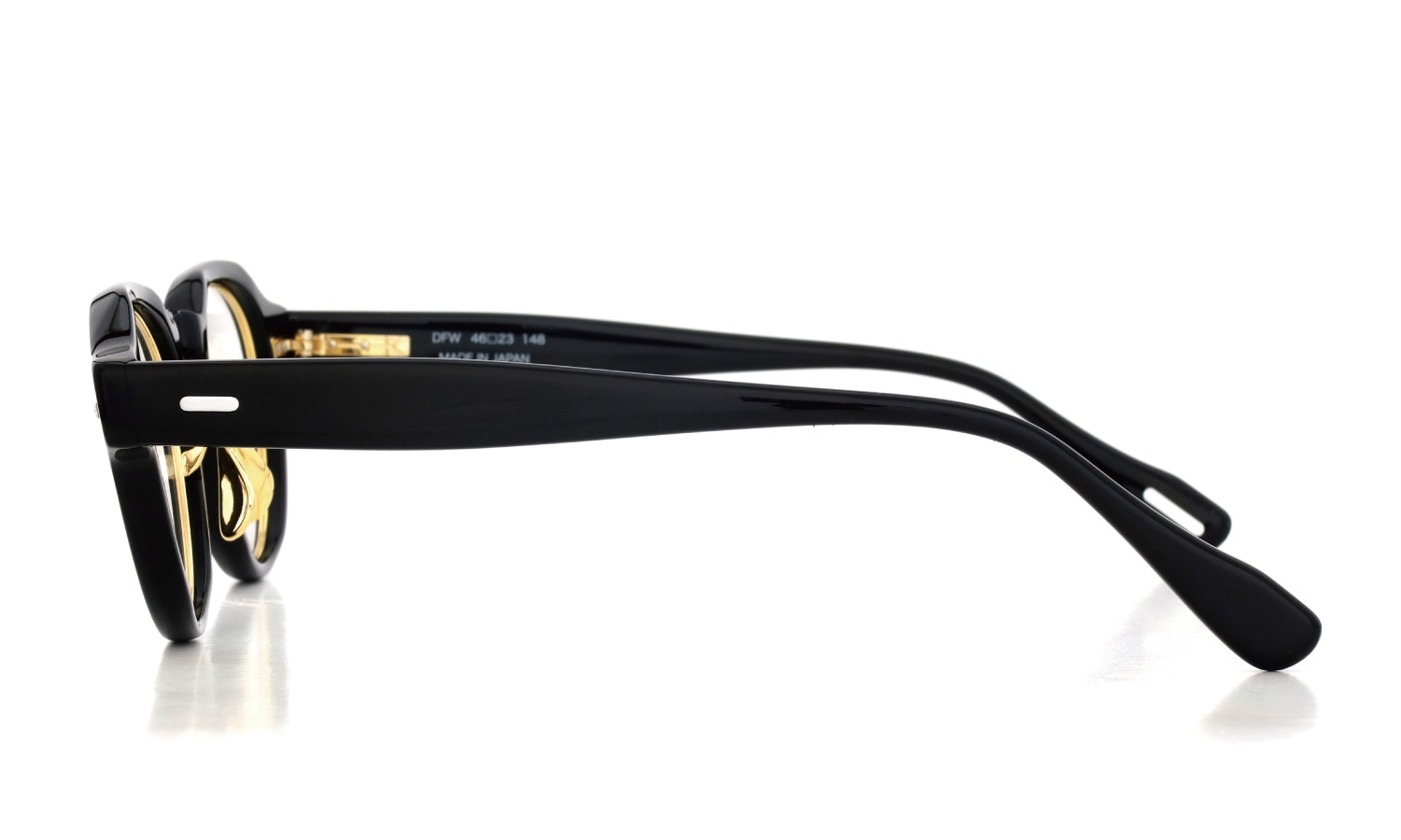YUICHI TOYAMA. メガネ U-129RS DFW COL.07 Black/Gold 側面