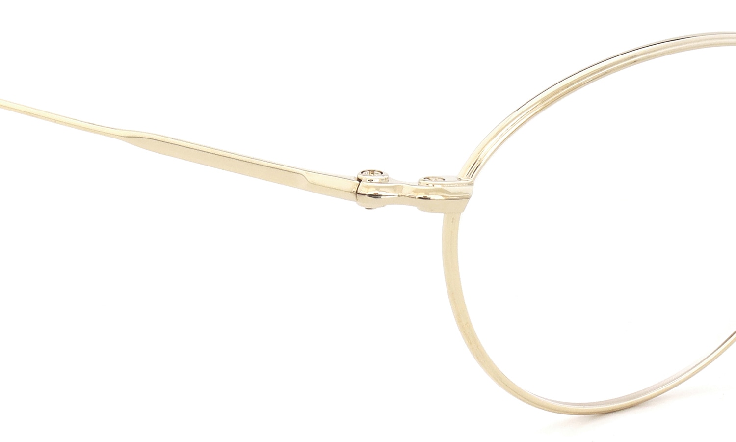 YUICHI TOYAMA メガネ通販 U-183 Ivy col.01 White gold ヒンジ表側ディテール