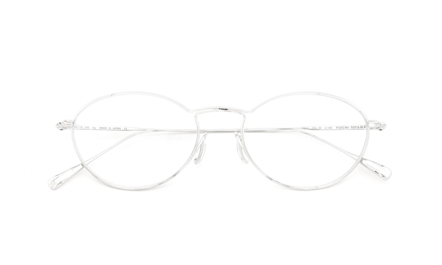 YUICHI TOYAMA メガネ通販 U-183 Ivy col.02 Silver 折りたたみ正面
