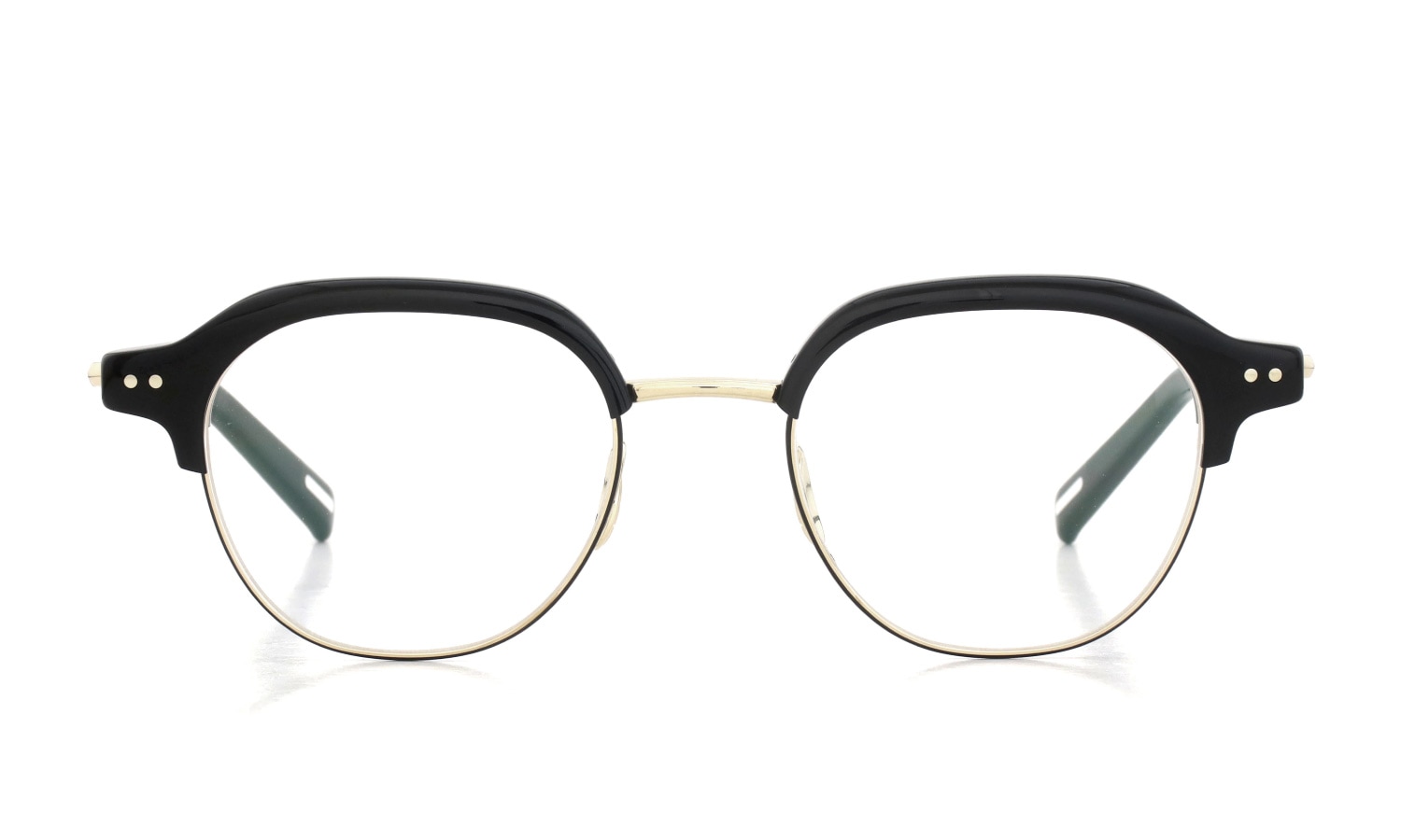 YUICHI TOYAMA メガネ通販 U-184 DUD col.01 Black /White gold + Semi matt black 正面
