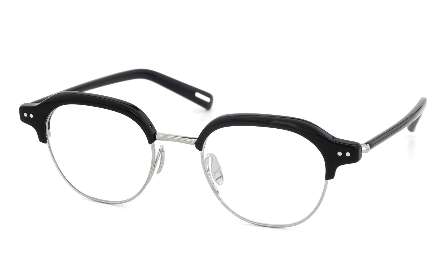 YUICHI TOYAMA メガネ通販 U-184 DUD col.02 Black /Silver 斜め正面