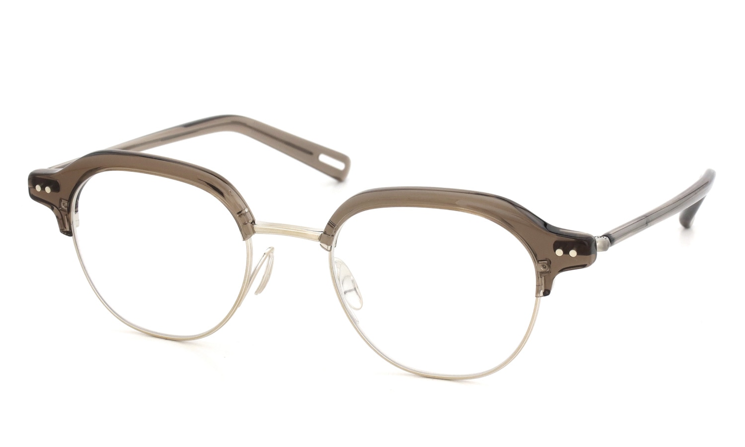 YUICHI TOYAMA メガネ通販 U-184 DUD col.03 Clear brown /Omomuki 斜め正面