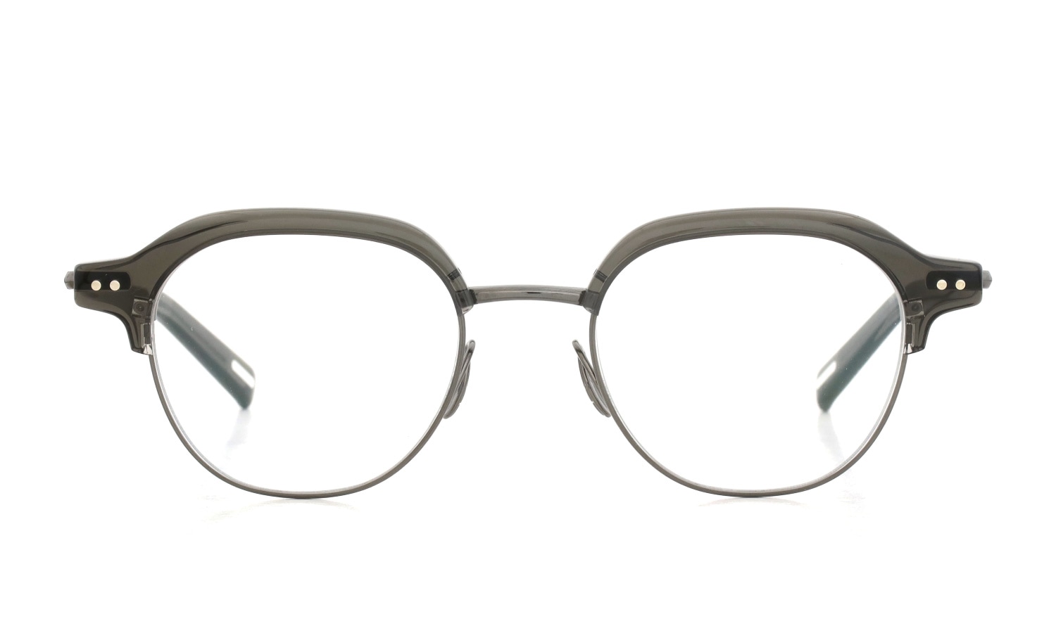 YUICHI TOYAMA メガネ通販 U-184 DUD col.04 Olive drab /Metal gray 正面