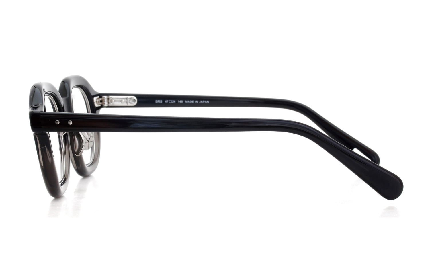 YUICHI TOYAMA メガネ通販 U-185 BRS col.03 Fade gray /Silver 側面