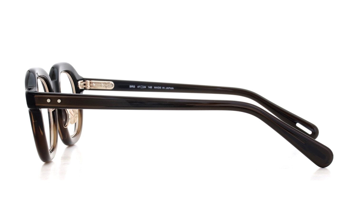 YUICHI TOYAMA メガネ通販 U-185 BRS col.04 Fade Brown /Gold 側面