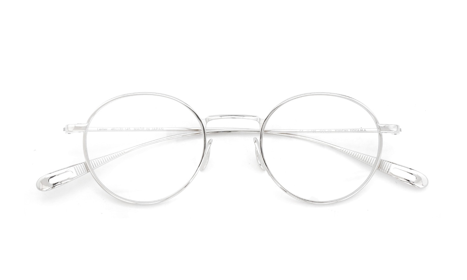 YUICHI TOYAMA メガネ通販 U-186 Lemer col.02 Silver 折りたたみ正面
