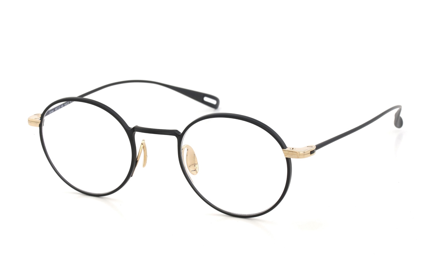 YUICHI TOYAMA メガネ通販 U-186 Lemer col.04 Matt black / White gold 斜め正面