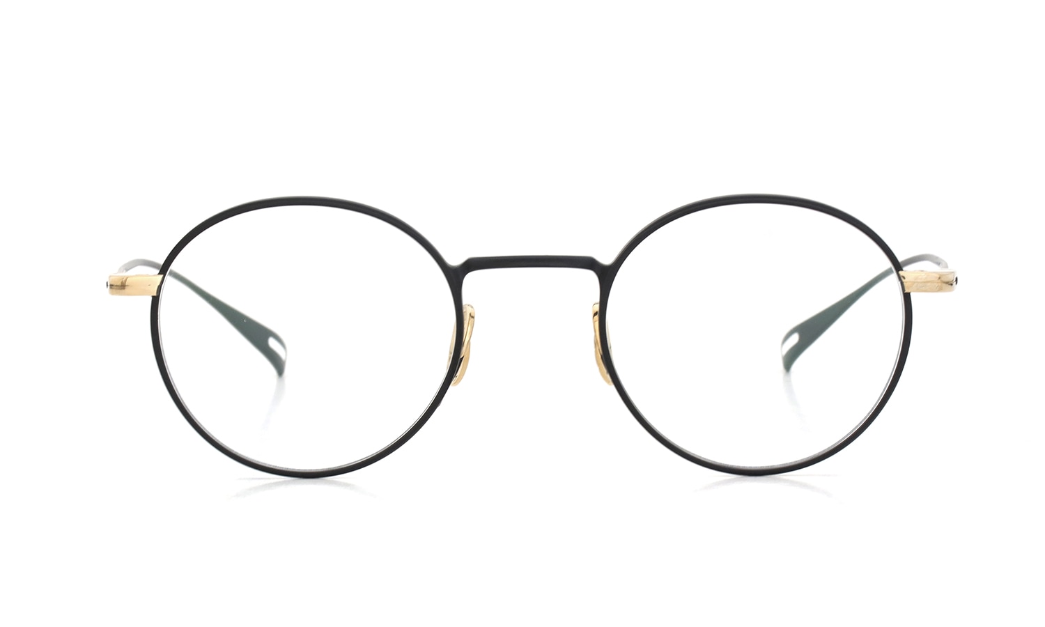 YUICHI TOYAMA メガネ通販 U-186 Lemer col.04 Matt black / White gold 正面