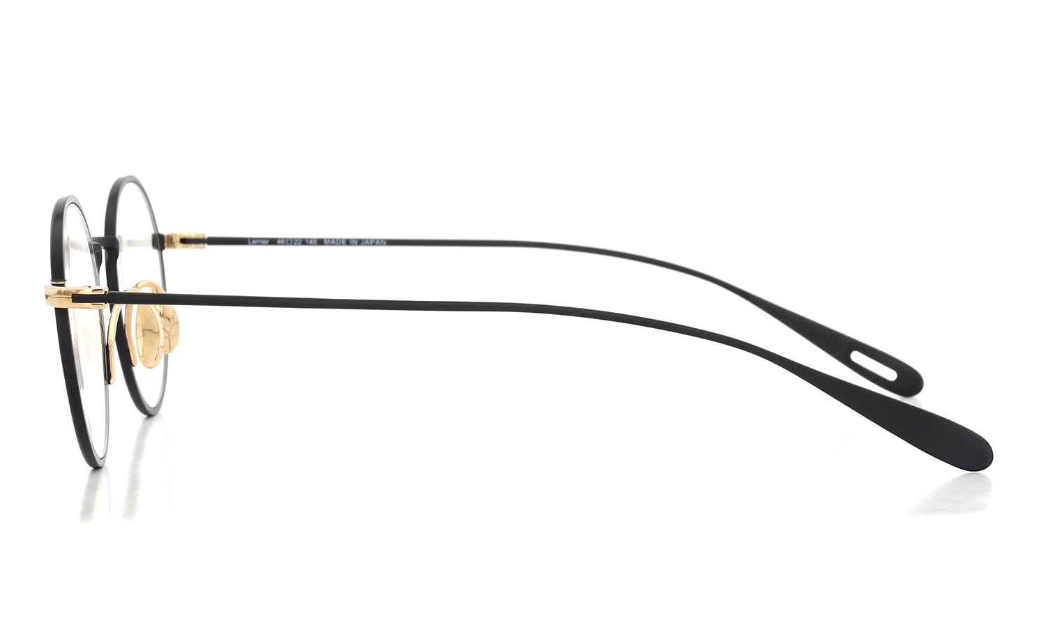 YUICHI TOYAMA メガネ通販 U-186 Lemer col.04 Matt black / White gold 側面