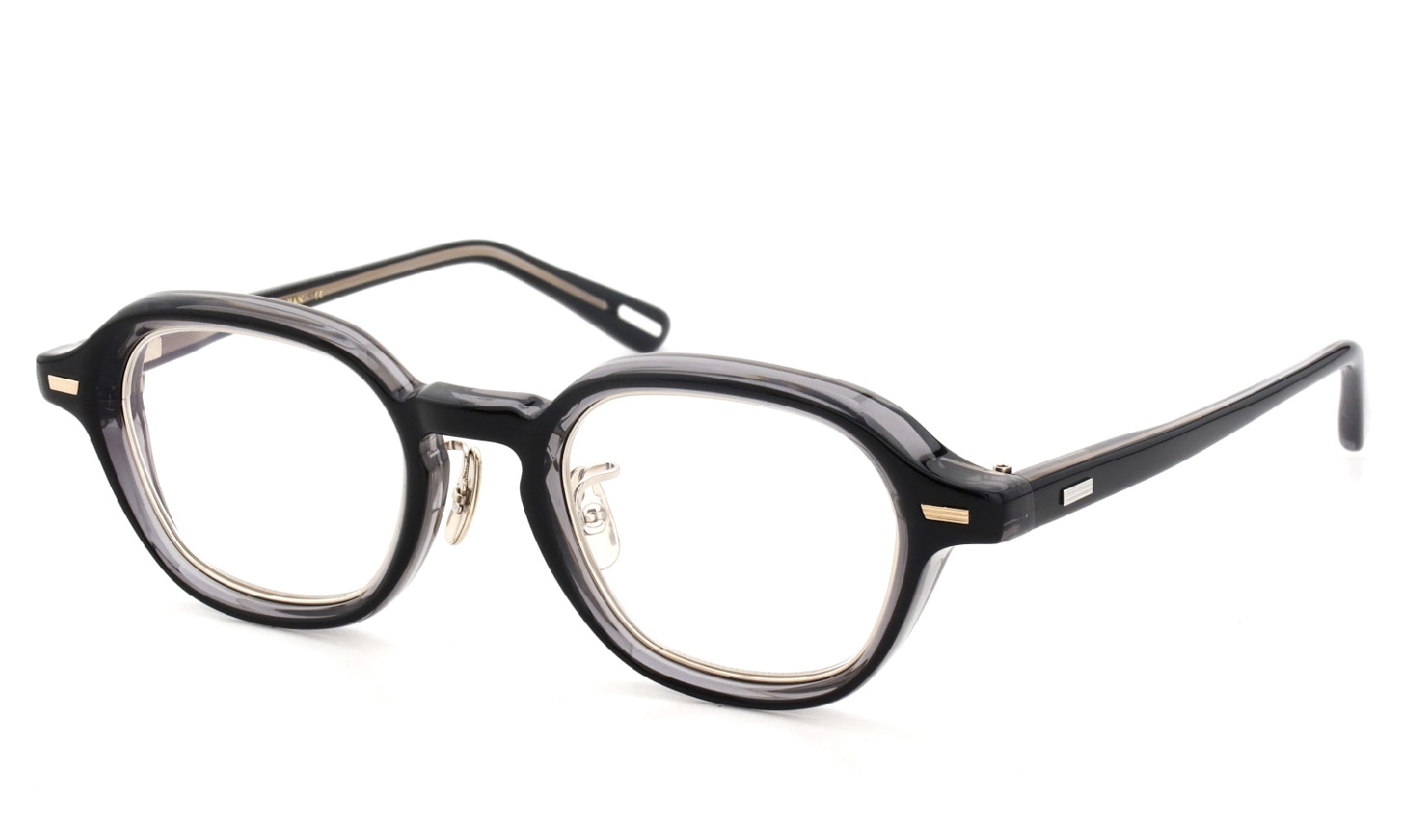 YUICHITOYAMA:5 メガネ通販 BEACON col.2 Black+Clear / White gold