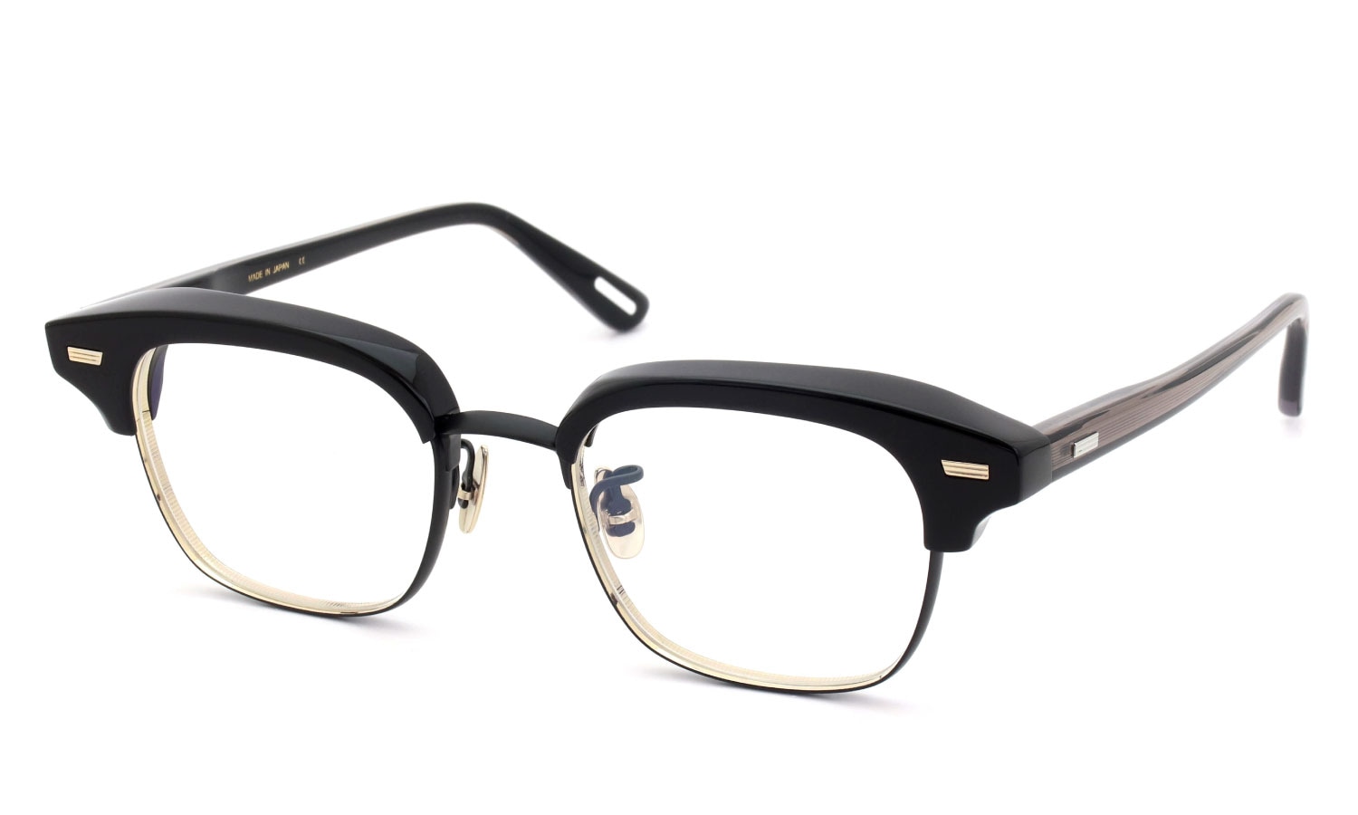 YUICHITOYAMA:5 メガネ通販 FORT GREENE Col.02 Black / Matt black + White gold