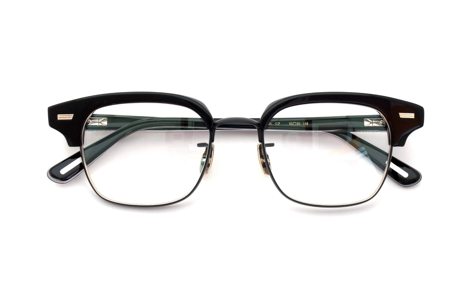 YUICHITOYAMA:5 メガネ通販 FORT GREENE Col.02 Black / Matt black + White gold